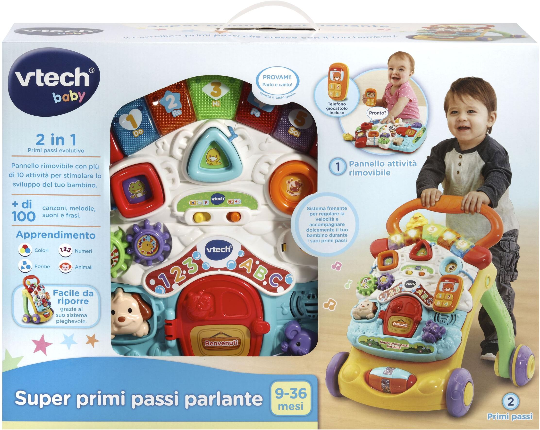 Lauflernhilfe VTECH "Primi passi musicale 2 in 1 (IT)", Baby, bunt (mehrfarbig), Kunststoff, Lauflernhilfen Lauflernhilfe mehrfarbig Einheitsgröße