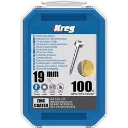 Kreg Kreg Pocket-Hole Schrauben 19 mm| verzinkt | SPS-F075-100-INT