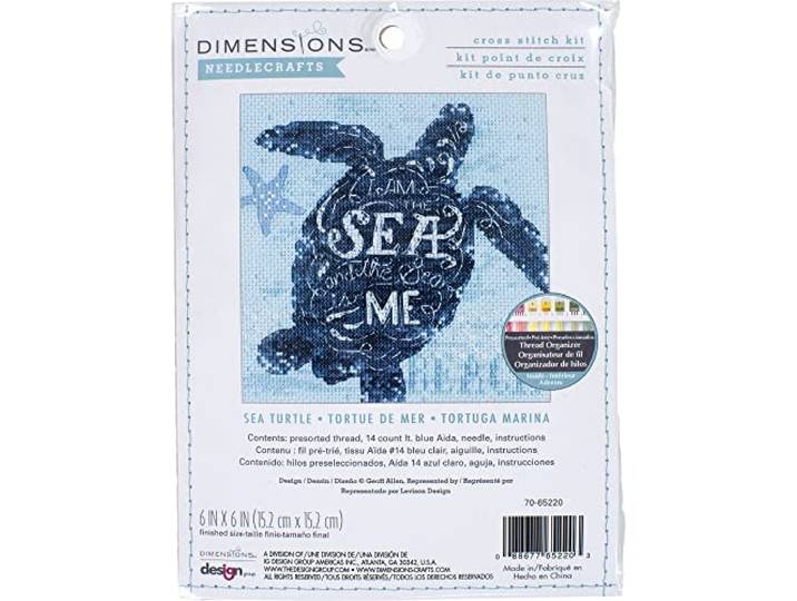 Dimensions Counted Cross Stitch Kit 6 X6 -Sea Turtle (14 Count) -70-65220