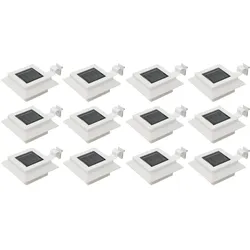 vidaXL Solar-Außenleuchten 12 Stk. LED Rechteckig 12 cm Weiß