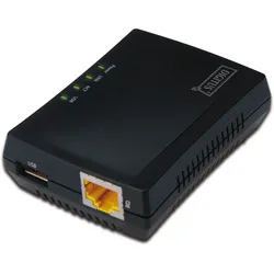 DIGITUS Multifunktions-USB Netzwerk Server, 1-Port Netzwerk USB Hub, NAS, Print Server, USB 2.0, RJ45