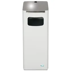 PROREGAL Robuster & modularer Wertstoffsammler | 22 Liter, HxBxT 68x25x25cm | Verzinkter Stahl | Lichtgrau | Mülleimer Abfalleimer Müllkorb