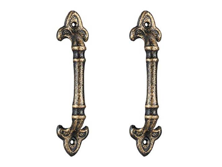 Relaxdays Poignée de meuble vintage\, lot de 2\, pour portes\, armoires & tiroirs\, fonte de fer\, 20 cm\, couleur bronze