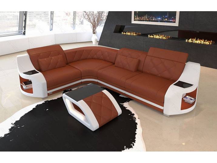 Ecksofa Genua L-Form in Leder