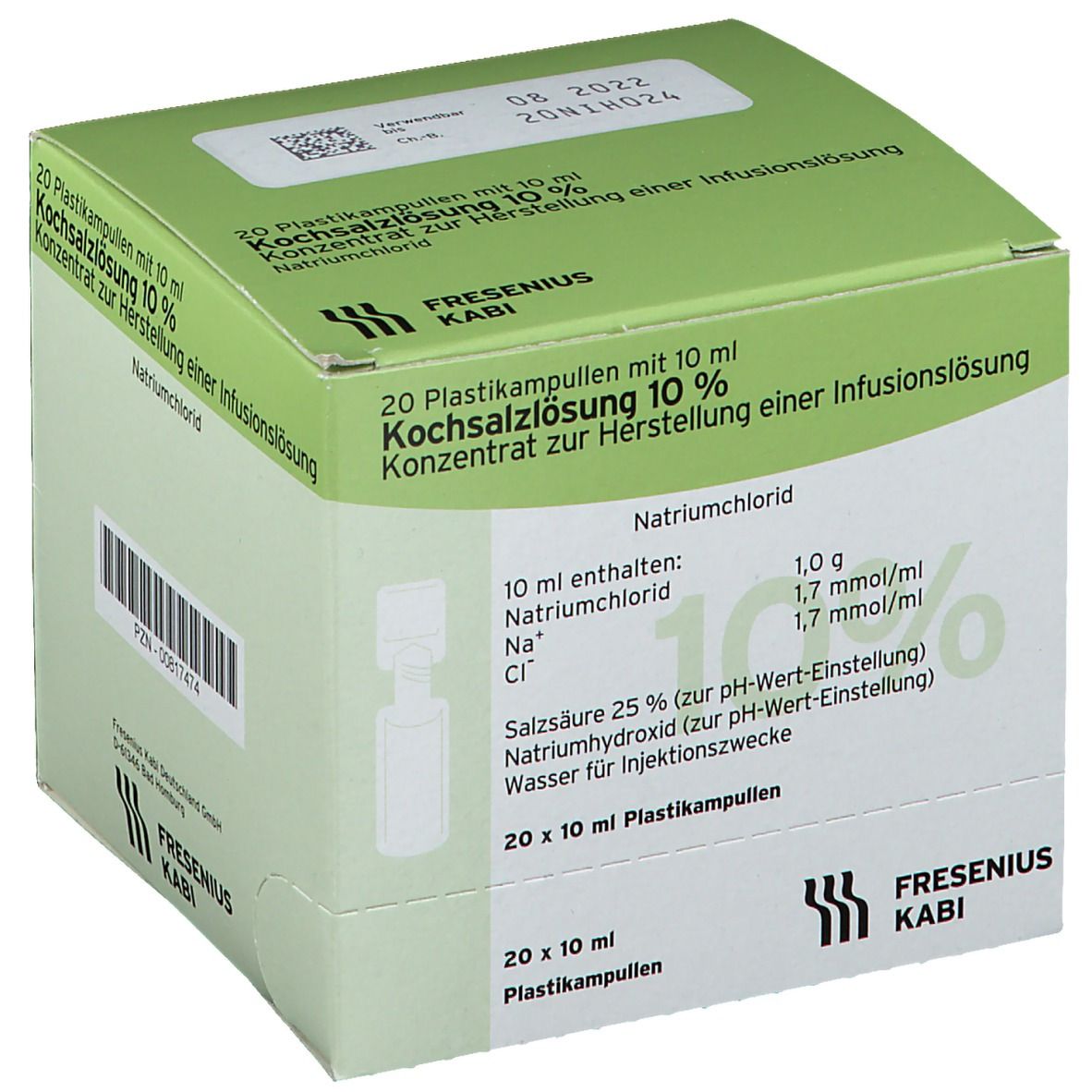 Kochsalzlösung 10% Infusionslösungskonzentrat 20x10 ml