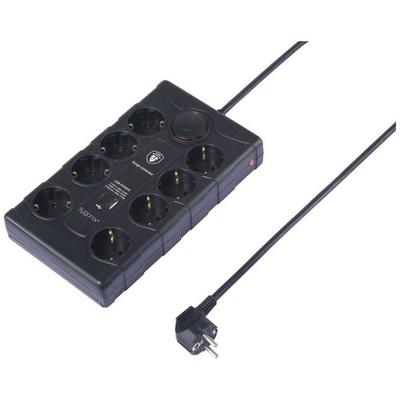 Sygonix SY-4751202 Überspannungsschutz-Steckdosenleiste 8fach Schwarz Schutzkontakt 1St.