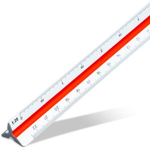 Aristo Dreikantmaßstab AR23702EB Kunststoff, 30cm, Architekt A, Teilung 1:20 bis 1:125