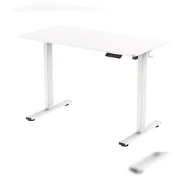 SIGMA Schreibtisch, Spanplatte, 1200 x 600 mm, zwei Tischplatten, elektrisch höhenverstellbar, weiß