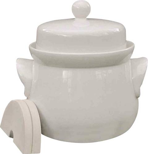 3240 Mini-Gärtopf creme 4,0l mit Deckel und Steinen Gärtopf