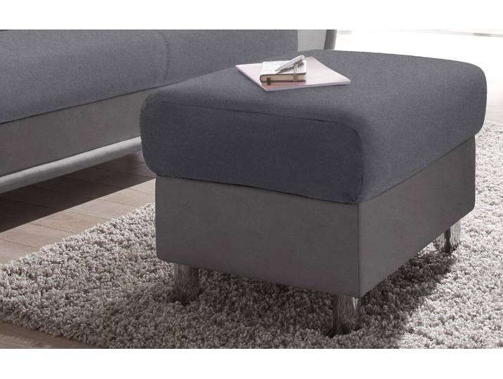 Hocker TRENDMANUFAKTUR, grau (grau, dunkelgrau), B:67cm H:46cm T:53cm, 100% Polyester, Hocker, Hocker, wahlweise mit komfortablem Federkern, frei im Raum stellbar