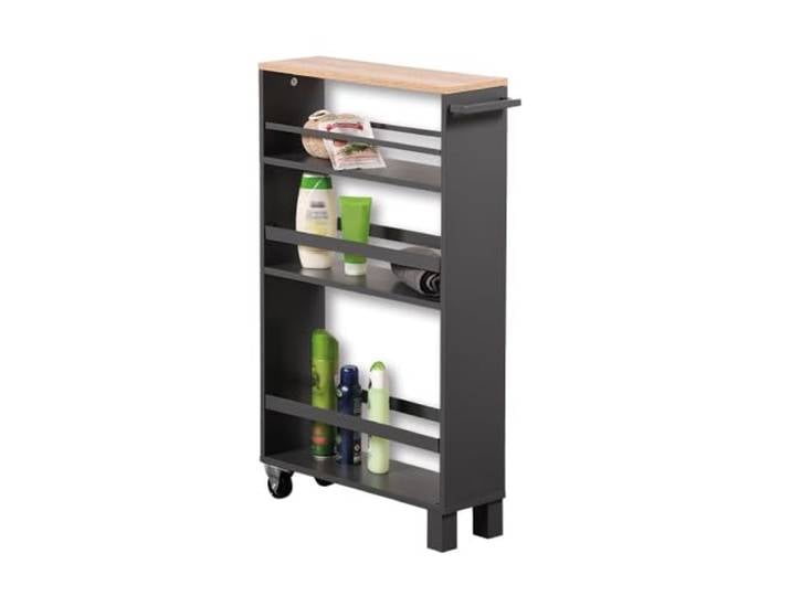 Kesper Étagère de Niche Enroulable\, matériau: Panneau de Particules avec Film décoratif\, Dimensions: 50 x 15 cm/Hauteur: 79 cm\, Couleur: Gris\, Naturel 24856 13