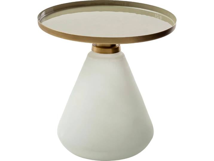 Beistelltisch PAROLI LarsII , weiss (weiß, gold), B:45cm H:45cm T:45cm, Tische, Beistelltisch