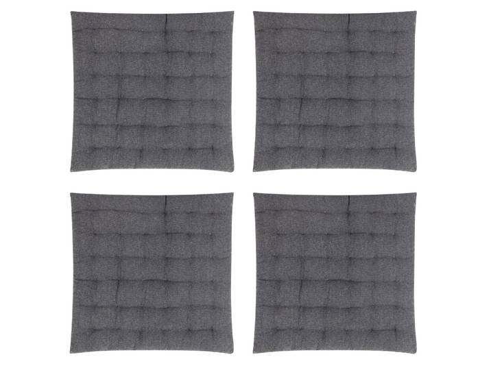 Galettes de chaise capitonnées anthracite -lot de4- 40x40x4
