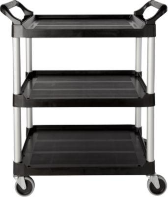 Rubbermaid Servicewagen Utility Cart, 3 Etagen, offene Ausführung, bis 90 kg, schwarz