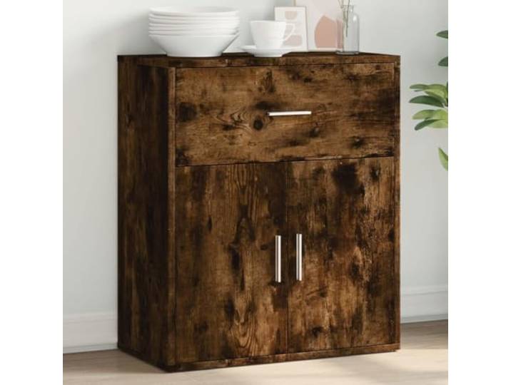 RJPLMFV Anrichte Eiche rauchfarben, 60 x 31 x 70 cm, Holz Aufbewahrung von Zeitschriften, feuchtigkeitsbeständige Oberfläche, einfache Reinigung, Wandmontage erforderlich