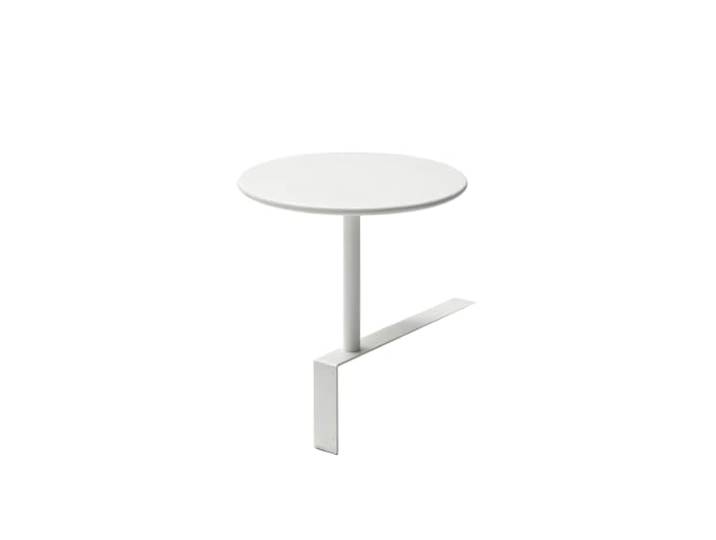 CMYAOYC Platzsparender Sitzrandtisch, Robuster Kommerzieller Getränketisch Runder Angebauter Tisch für Café, Coffee Shop und Restaurant, Beistelltisch aus Kohlenstoffstahl(White,30cm)