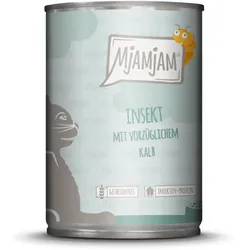 MJAMJAM Leckere Mahlzeit 400g Dose Katzennassfutter Sparpaket 12 x 400 Gramm Insekt mit vorzüglichem Kalb