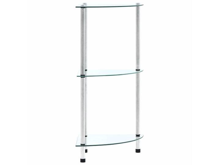 vidaXL Regal mit 3 Ablagen Transparent 30x30x67 cm Hartglas