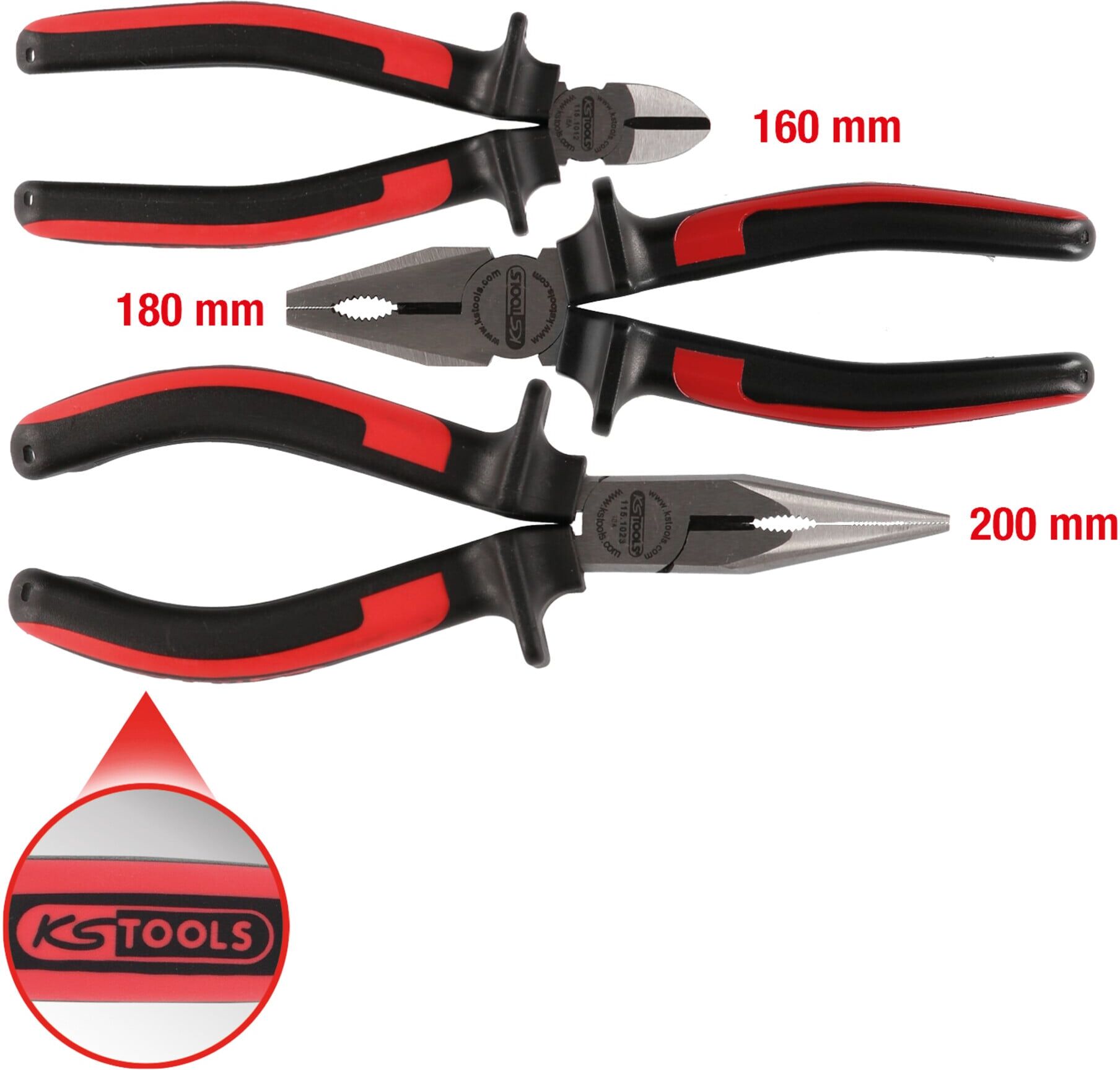 KS Tools ERGOTORQUE Zangen-Satz, 3-tlg. (115.1010)