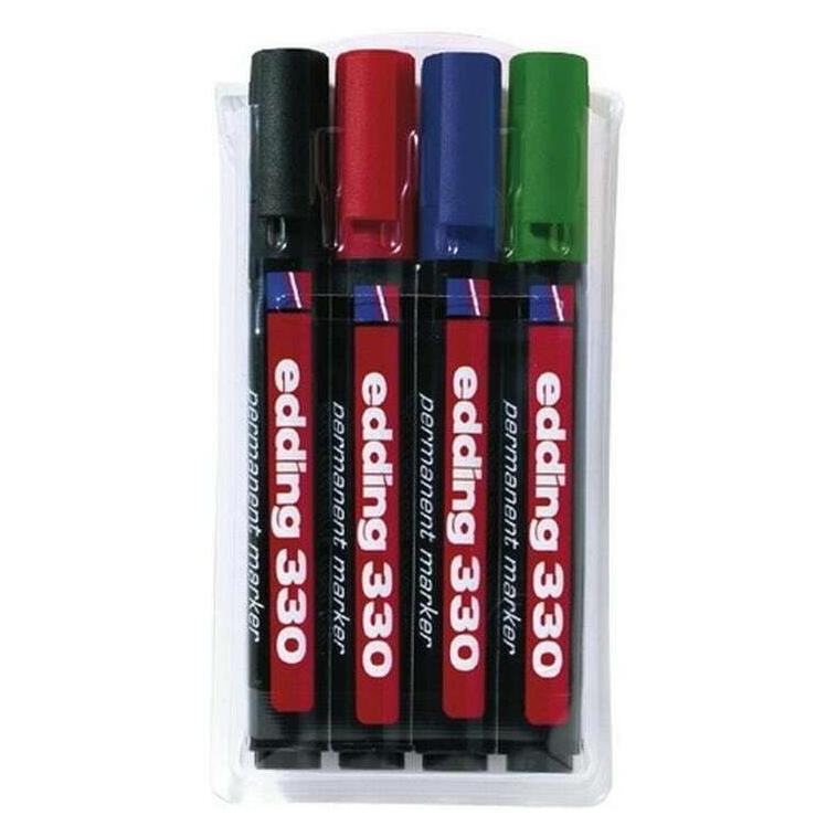 Edding 330 Permanentmarker farbsortiert 1,0 - 5,0 mm, 4 St. (4x) (4-330-4-2)