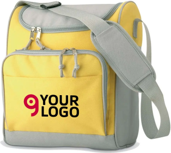 Borsa termica ZIPPER 13L in poliestere, tracolla e tasca frontale Personalizzate o neutre