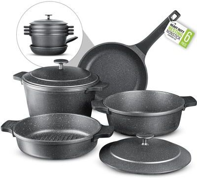 Granitestone Diamond 6 Piece Nonstick Heavy Duty Nesting Pots Cookware Set
