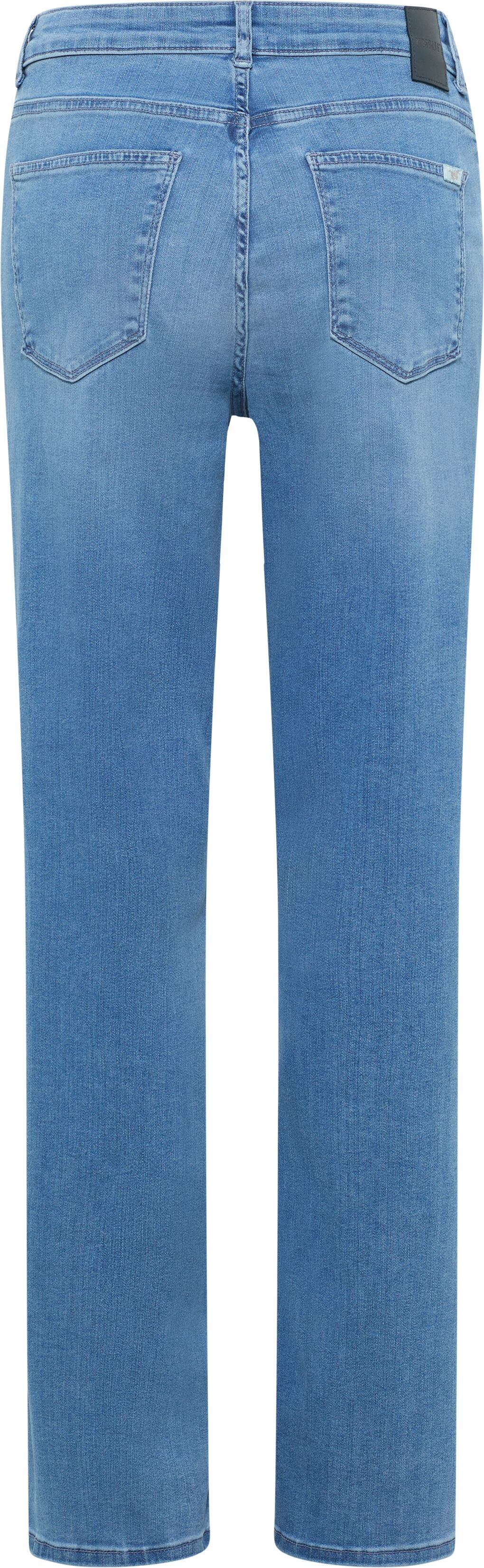 Weite Jeans MUSTANG "Madison Wide", Damen, Gr. 34, Länge 34, blau (medium middle), Denim/Jeans, Obermaterial: 78% Baumwolle, 10% Lyocell, 9% Elastomultiester, 3% Elasthan, unifarben, weit knöchellang, Jeans Weite Jeans, im Five-Pocket Style medium middle 