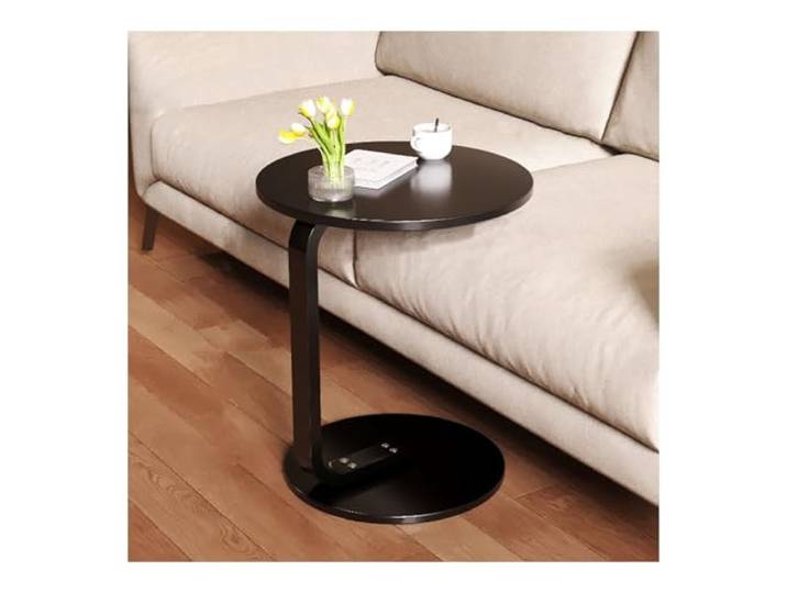 For Wohn- und Schlafzimmer, Beistelltisch aus Walnussholz(50*50*60cm,Black)