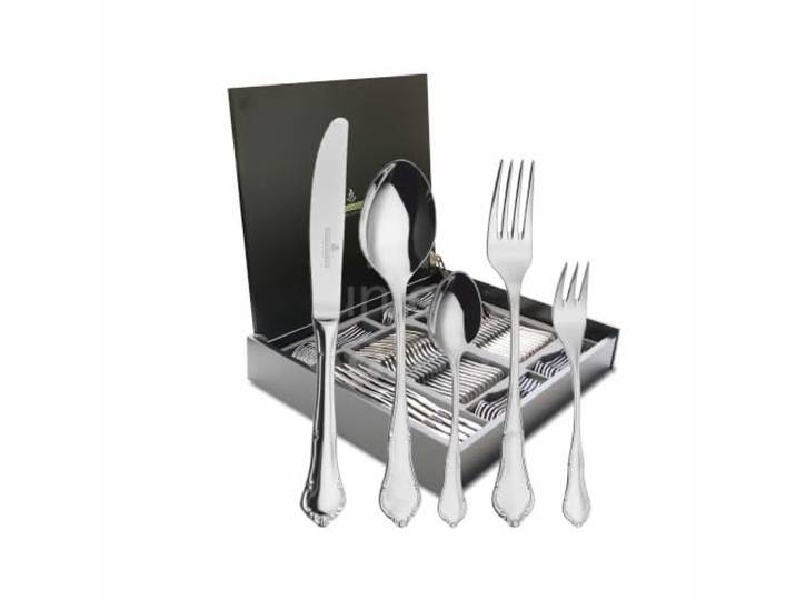 60 teiliges Tafelservice der Besteck Serie Palazzo von Picard & Wielpütz im hochwertigen schwarzen Holz Geschenkkoffer