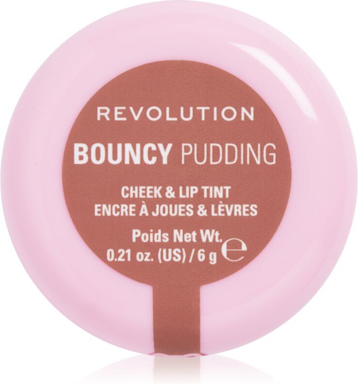 Revolution Bouncy Pudding Lip & Cheek multi-purpose makeup for lips and face shade Hazy Nude 6 g