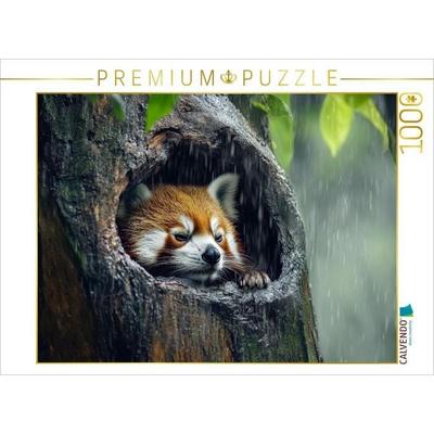 CALVENDO Puzzle Roter Panda - Regentag im Himalaya | 1000 Teile Lege-Größe 64x48cm Foto-Puzzle für glückliche Stunden, von , Calvendo Puzzle