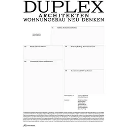 Duplex Architekten, Fachbücher von Hubertus Adam, Marc Angélil, Nele Dechmann, Anne Kaestle, Ludovic Balland, Dan Schürch, Niklas Maak, Günther Vogt, Philip Ursprung, Andreas Ruby, Caspar Schärer