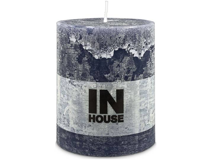 Inhouse Zylinderkerze Rustic 100x120 Petrolblau