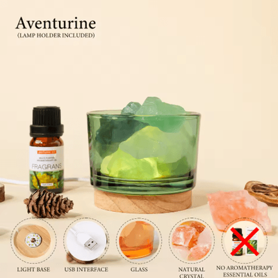 Inspire Picks Rose Quartz Crystal Aroma Lamp Natural Rose Quartz Crystal Lamp For Relaxing Home Decor aventurine including Lamp Base