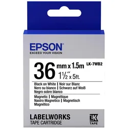 Epson, Etikettenrolle, TAPE - LK7WB2 MAGNETIC BLK/ (36 mm)