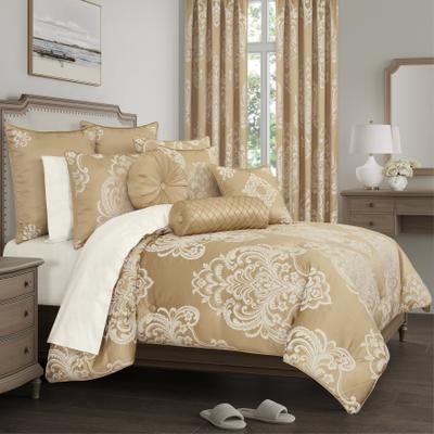 Potenza 4 Piece Comforter Set by Royal Court in Gold (Size KING)