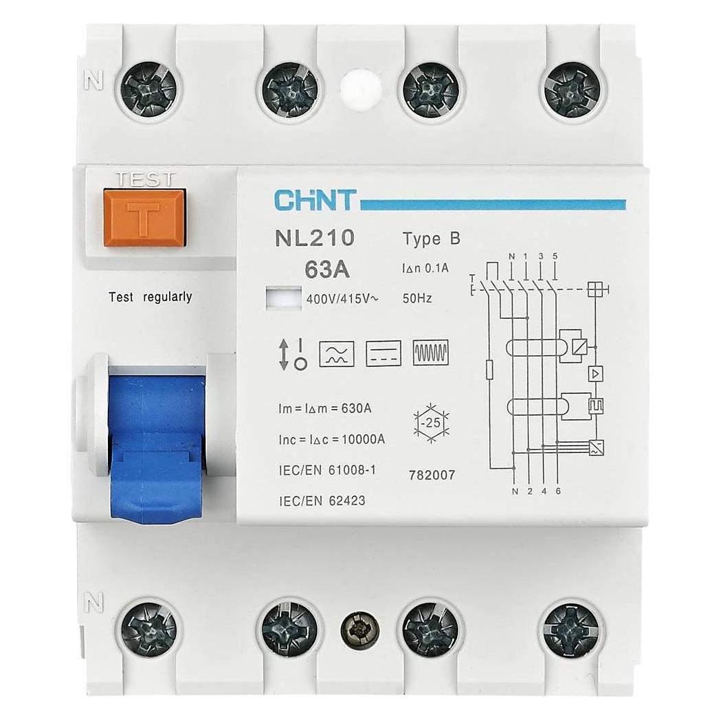 Chint 782006 NL210 3PN 40A 100mA B 10kA FI-Schutzschalter B/10 kA 3polig 40A 0.1A 415V (782006)