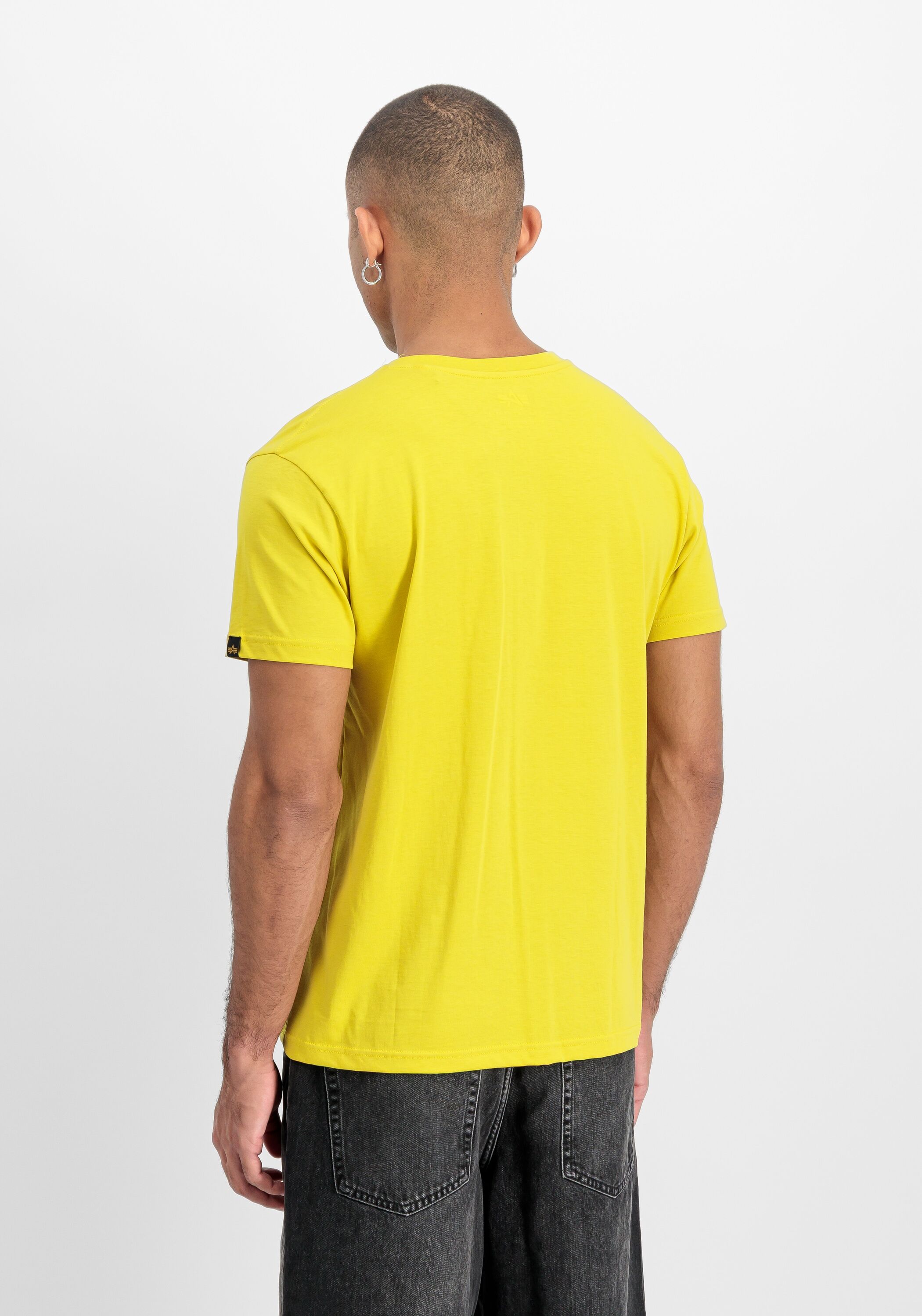 T-Shirt ALPHA INDUSTRIES "Basic BL T-Shirt", Herren, Gr. L, gelb (cyber), Obermaterial: 100% Baumwolle, Shirts T-Shirt cyber L