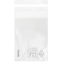 MONOUSO - Flachbeutel BOPP mit Falte Klebstoff 7x10cm G160 (100 Stück)