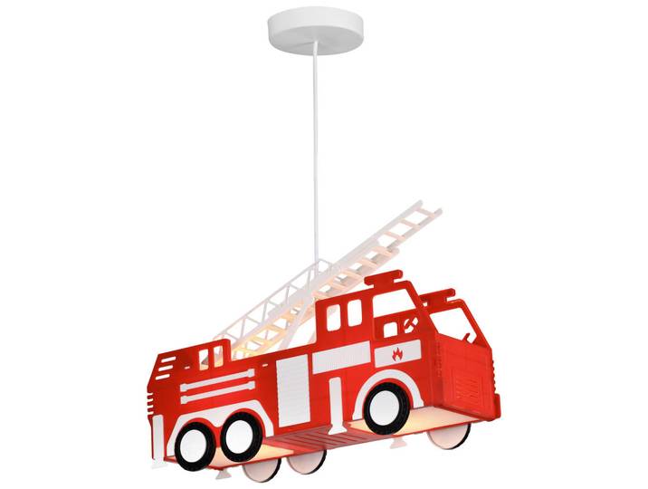 Globo Kinderhängeleuchte, Mehrfarbig, Metall, Kunststoff, Auto, rund, 13.5x120x43 cm, beliebig kürzbar, Lampen & Leuchten, Innenbeleuchtung, Kinderlampe