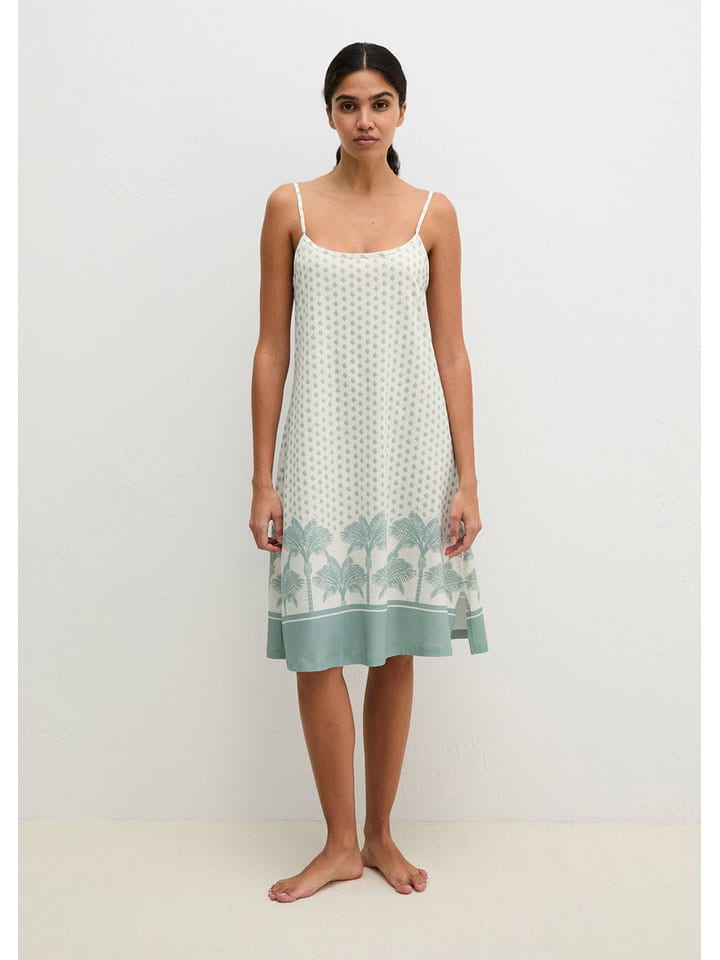 Marc O´Polo Bodywear Nachthemd in Weiß/ Mint - S
