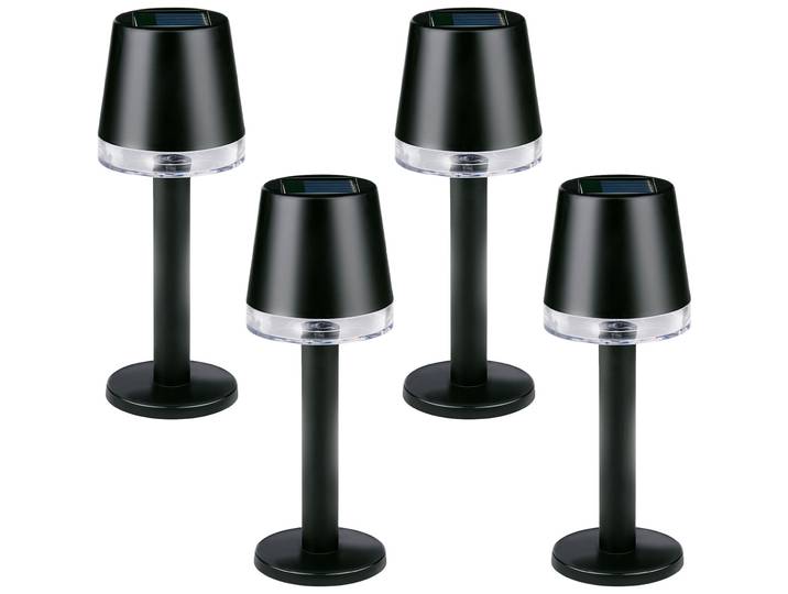 4er-Set Moderne Solar Tischleuchte, schwarz