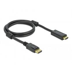 Delock DisplayPort / HDMI Anschlusskabel DisplayPort Stecker, HDMI-A Stecker 1 m Schwarz 85955 vergoldete Steckkontakte, 4K UHD DisplayPort-Kabel