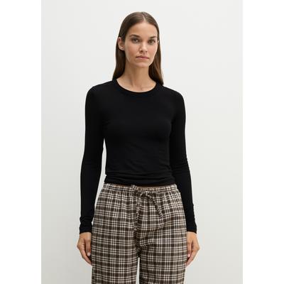 Langarmshirt MARC O'POLO, Damen, Gr. XL, schwarz, Jersey, Obermaterial: 90% Modal, 10% Elasthan, Shirts Langarmshirt, Langarmdesign, mit hoher Elastizität