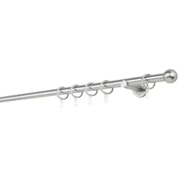 20mm,1-läufig,Rohr,Wandträger 6,5cm,Endstück ball Farbe: Edelstahl-Optik, Größe: 100cm