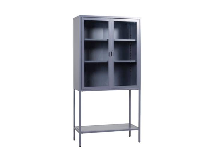 Design Vitrinenschrank „Misha“ 2-türig Grau VE DESIGN
