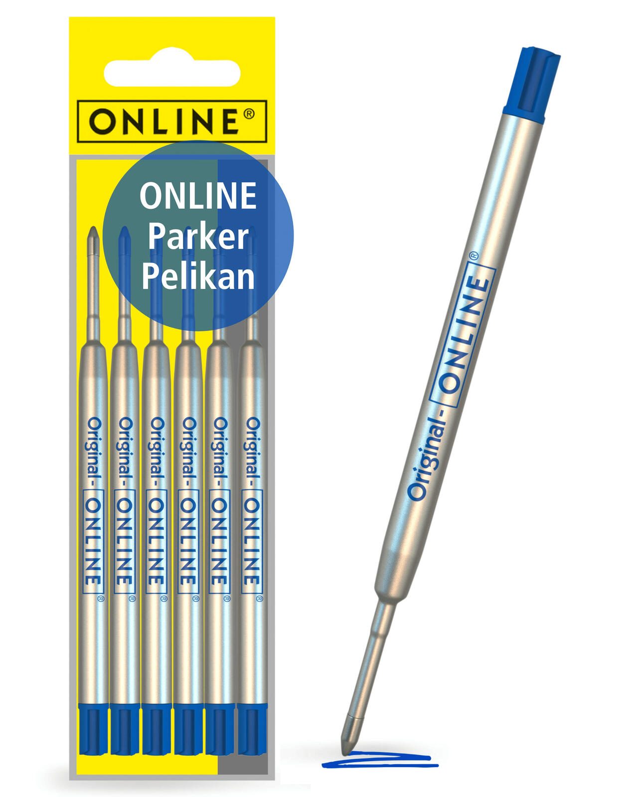 ONLINE® Kugelschreiberminen 6 St. 0.6 mm Blau 70038