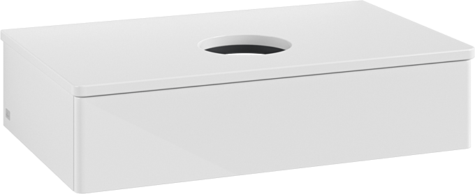 Villeroy und Boch Antao Waschtisch-Unterschrank L08010GF mit Beleuchtung, 80x19x50cm, Waschbeckenplattenfarbe Lack, glossy white lacquer