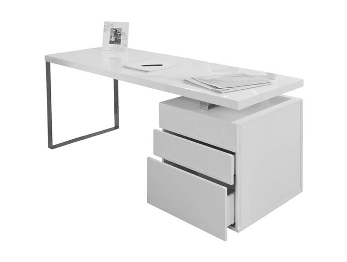 Schreibtisch Perry weiss Holz B 160 T 70 cm