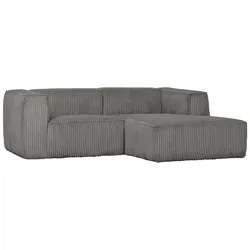 Ecksofa Chaiselongue Bean - Cordbezug Grau, Rechts